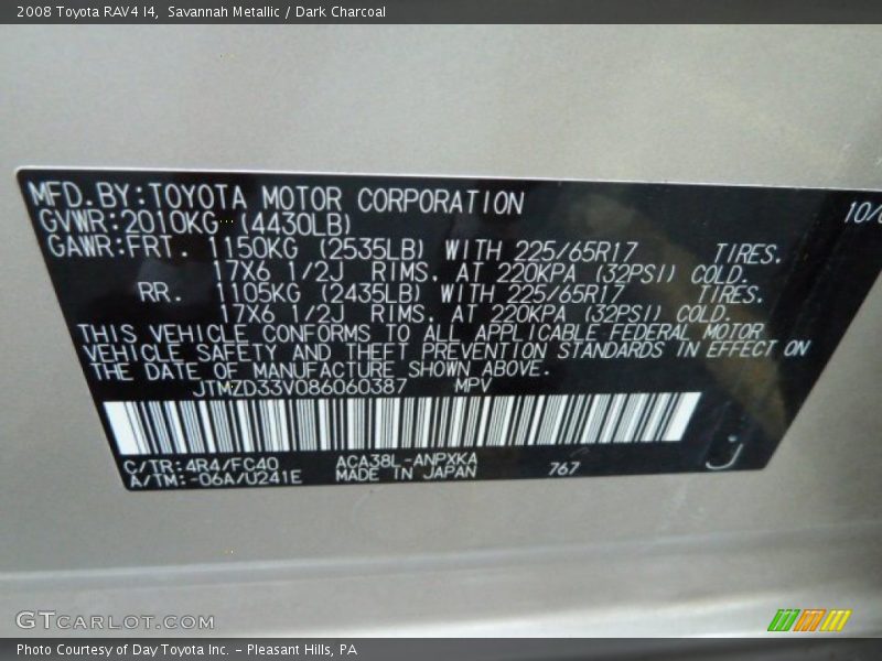 Savannah Metallic / Dark Charcoal 2008 Toyota RAV4 I4