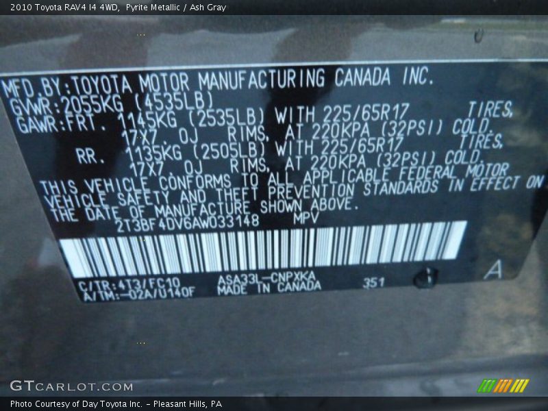 Pyrite Metallic / Ash Gray 2010 Toyota RAV4 I4 4WD