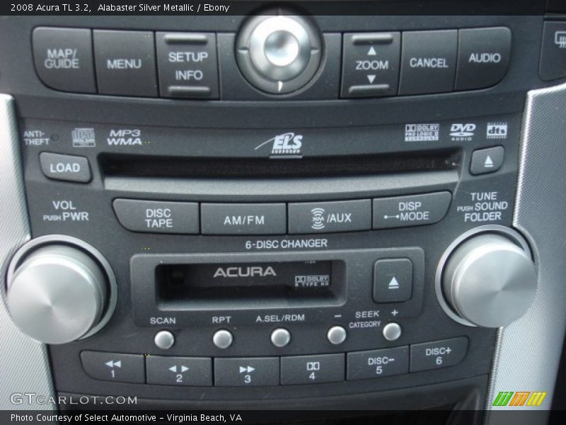 Alabaster Silver Metallic / Ebony 2008 Acura TL 3.2