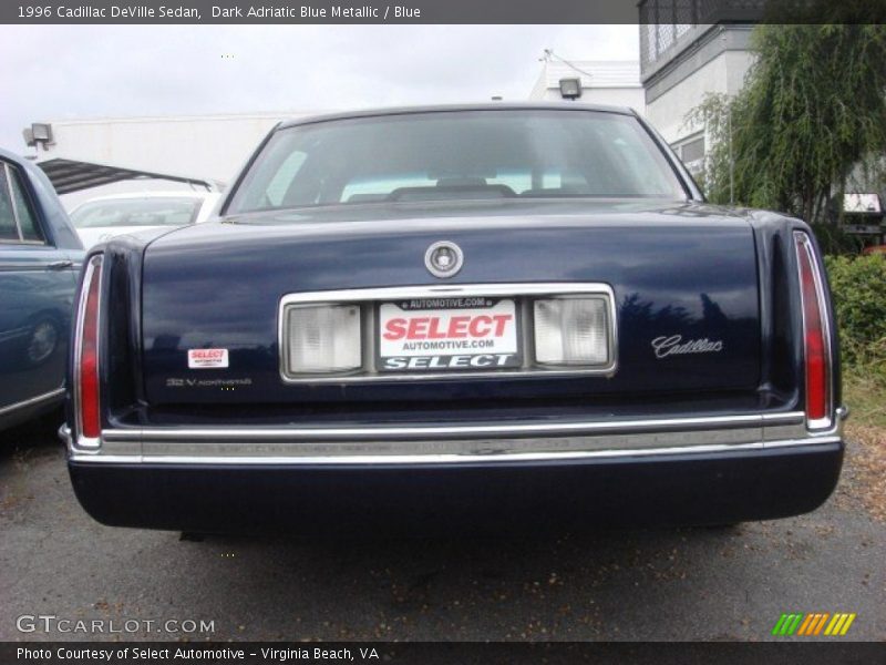 Dark Adriatic Blue Metallic / Blue 1996 Cadillac DeVille Sedan