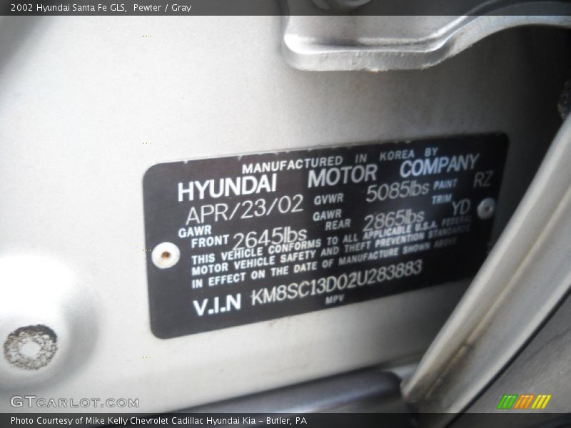 Pewter / Gray 2002 Hyundai Santa Fe GLS