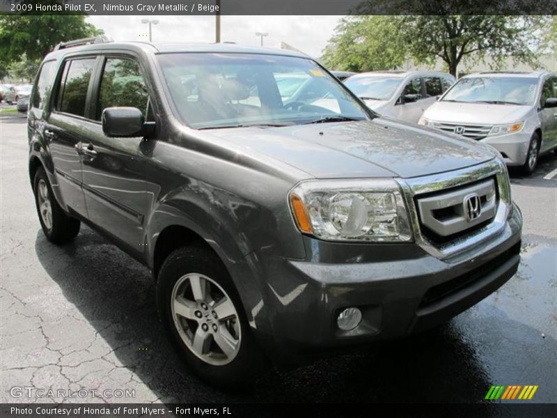 Nimbus Gray Metallic / Beige 2009 Honda Pilot EX
