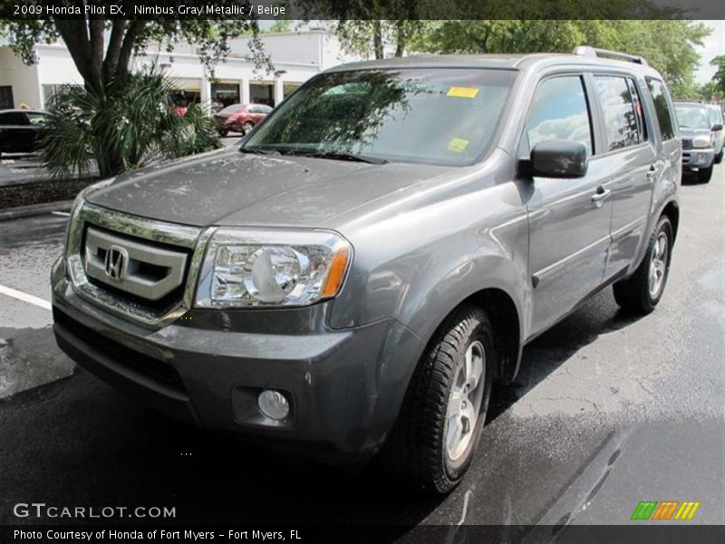 Nimbus Gray Metallic / Beige 2009 Honda Pilot EX