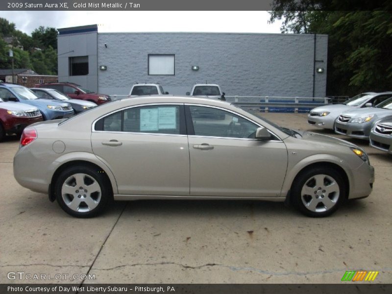 Gold Mist Metallic / Tan 2009 Saturn Aura XE