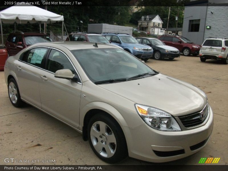 Gold Mist Metallic / Tan 2009 Saturn Aura XE