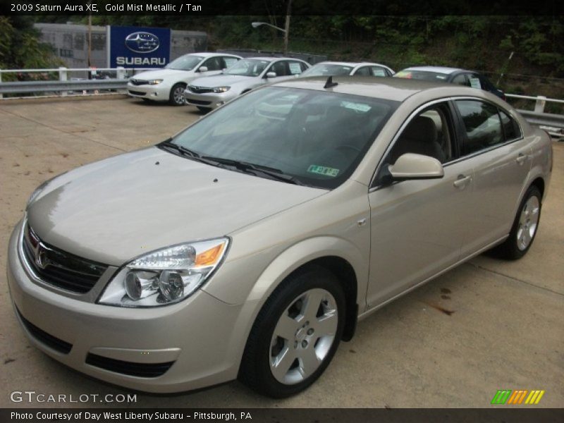 Gold Mist Metallic / Tan 2009 Saturn Aura XE