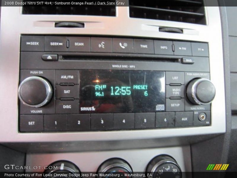 Sunburst Orange Pearl / Dark Slate Gray 2008 Dodge Nitro SXT 4x4