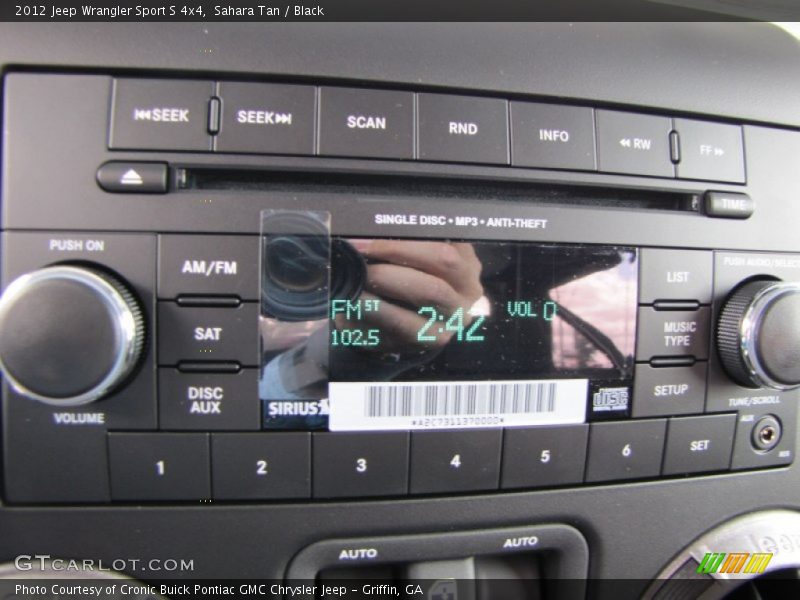 Controls of 2012 Wrangler Sport S 4x4