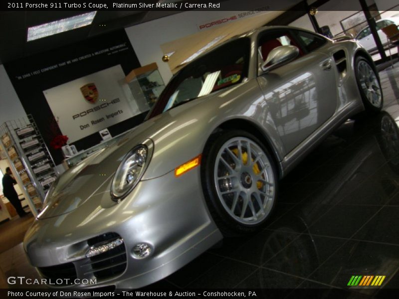 Platinum Silver Metallic / Carrera Red 2011 Porsche 911 Turbo S Coupe
