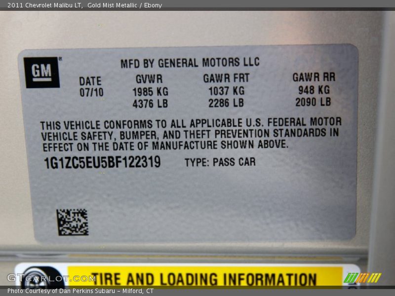 Gold Mist Metallic / Ebony 2011 Chevrolet Malibu LT