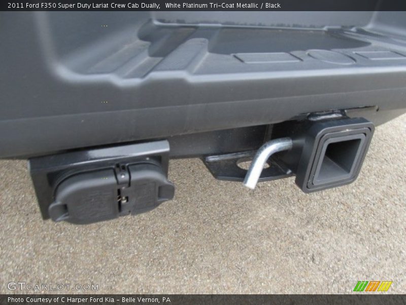 White Platinum Tri-Coat Metallic / Black 2011 Ford F350 Super Duty Lariat Crew Cab Dually