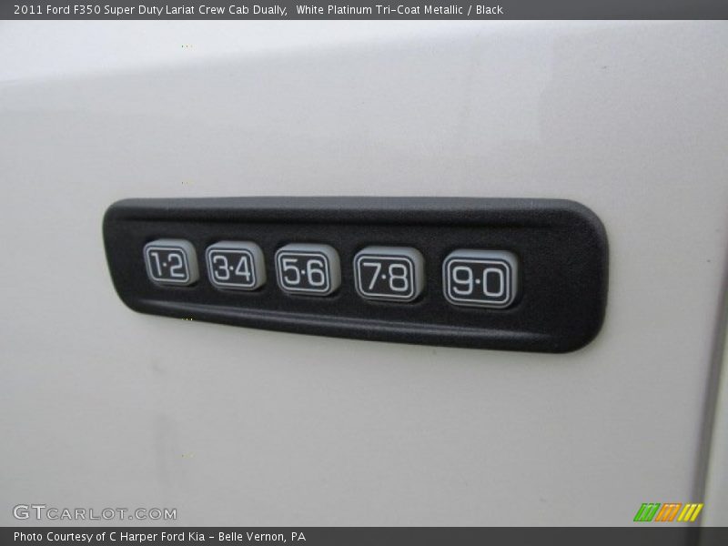 White Platinum Tri-Coat Metallic / Black 2011 Ford F350 Super Duty Lariat Crew Cab Dually