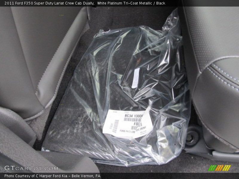 White Platinum Tri-Coat Metallic / Black 2011 Ford F350 Super Duty Lariat Crew Cab Dually