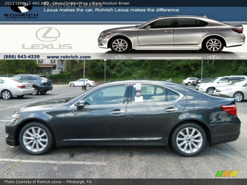 Smoky Granite Mica / Black/Medium Brown 2011 Lexus LS 460 AWD