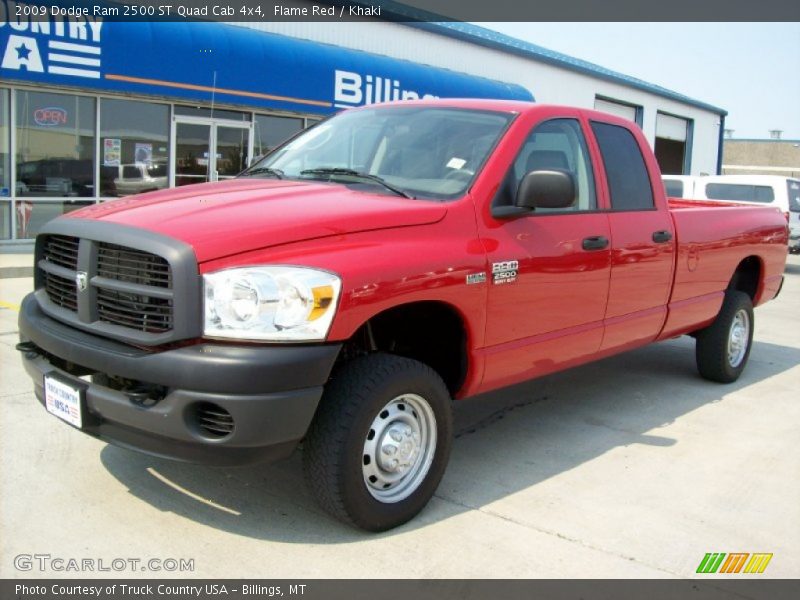 Flame Red / Khaki 2009 Dodge Ram 2500 ST Quad Cab 4x4