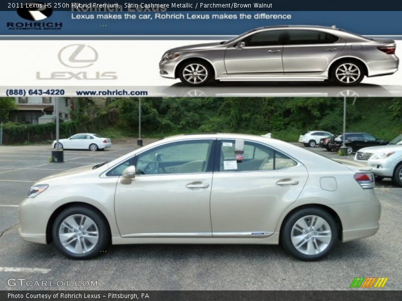 Satin Cashmere Metallic / Parchment/Brown Walnut 2011 Lexus HS 250h Hybrid Premium