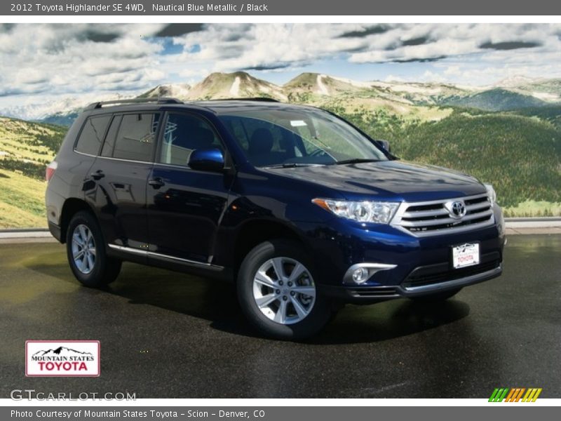 Nautical Blue Metallic / Black 2012 Toyota Highlander SE 4WD