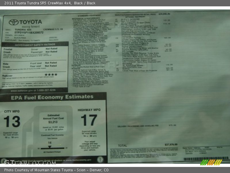 Black / Black 2011 Toyota Tundra SR5 CrewMax 4x4