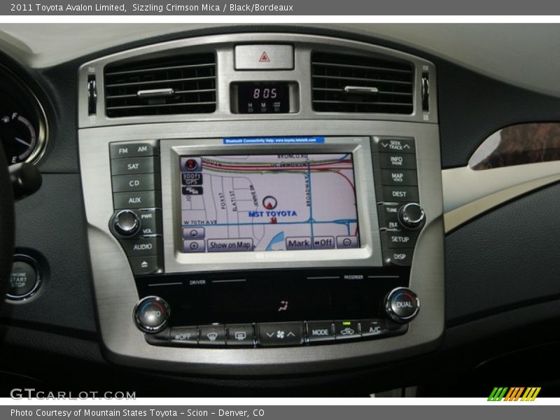 Navigation of 2011 Avalon Limited