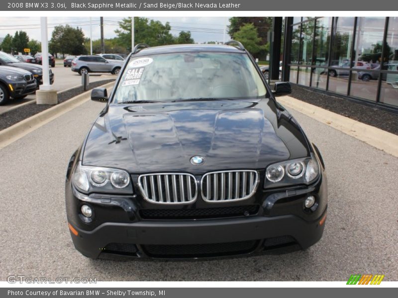 Black Sapphire Metallic / Sand Beige/Black Nevada Leather 2008 BMW X3 3.0si