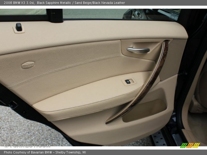 Black Sapphire Metallic / Sand Beige/Black Nevada Leather 2008 BMW X3 3.0si