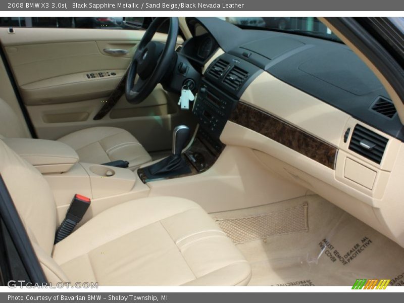 Black Sapphire Metallic / Sand Beige/Black Nevada Leather 2008 BMW X3 3.0si