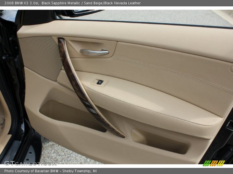 Black Sapphire Metallic / Sand Beige/Black Nevada Leather 2008 BMW X3 3.0si