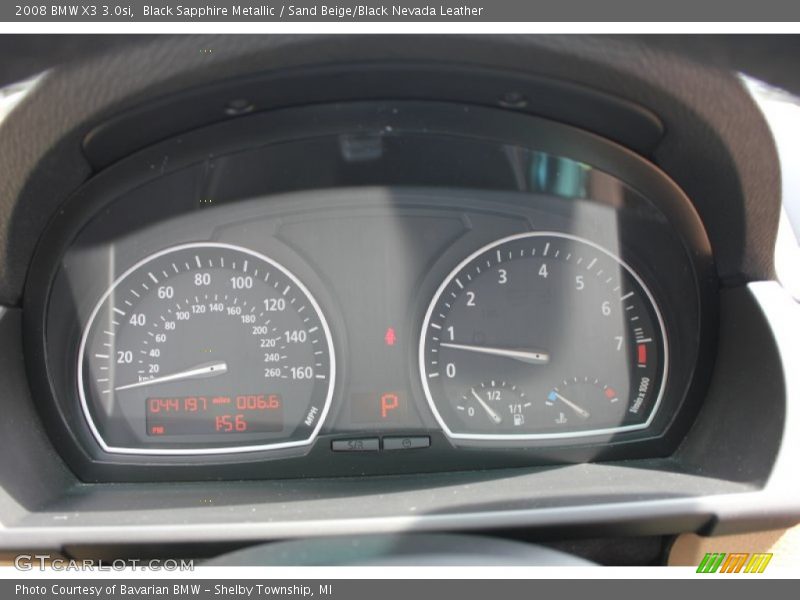 Black Sapphire Metallic / Sand Beige/Black Nevada Leather 2008 BMW X3 3.0si