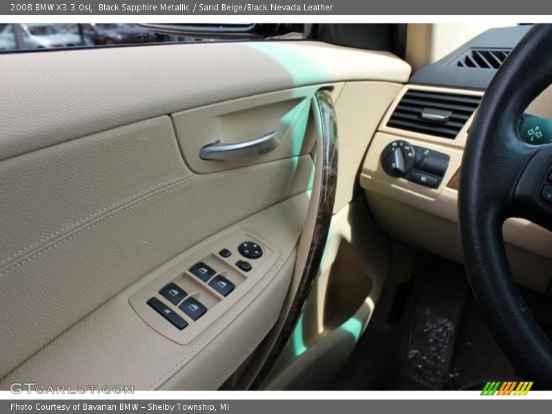Black Sapphire Metallic / Sand Beige/Black Nevada Leather 2008 BMW X3 3.0si