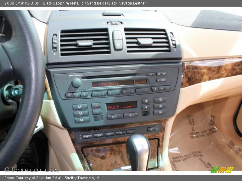 Black Sapphire Metallic / Sand Beige/Black Nevada Leather 2008 BMW X3 3.0si