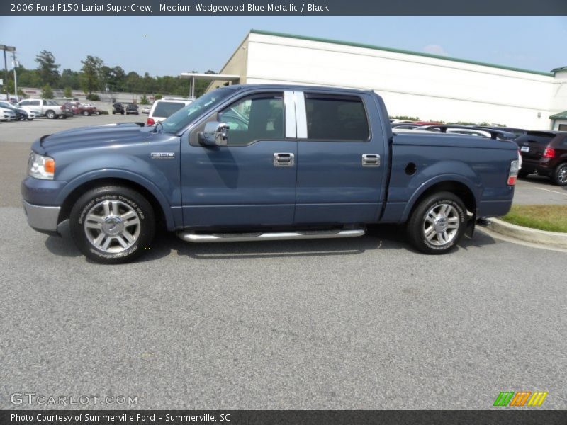 Medium Wedgewood Blue Metallic / Black 2006 Ford F150 Lariat SuperCrew