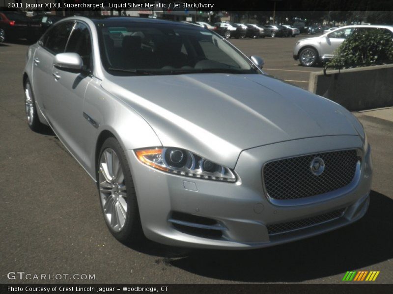 Liquid Silver Metallic / Jet Black/Ivory 2011 Jaguar XJ XJL Supercharged