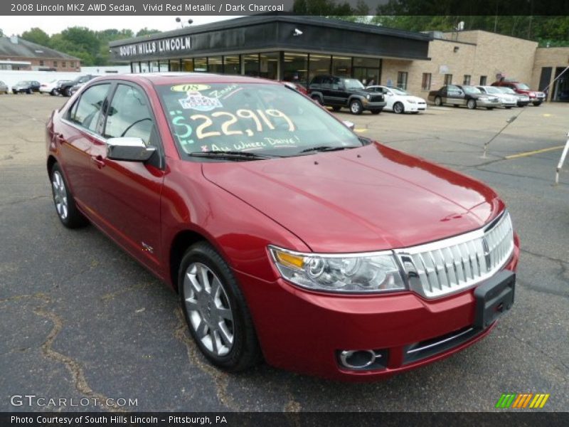 Vivid Red Metallic / Dark Charcoal 2008 Lincoln MKZ AWD Sedan