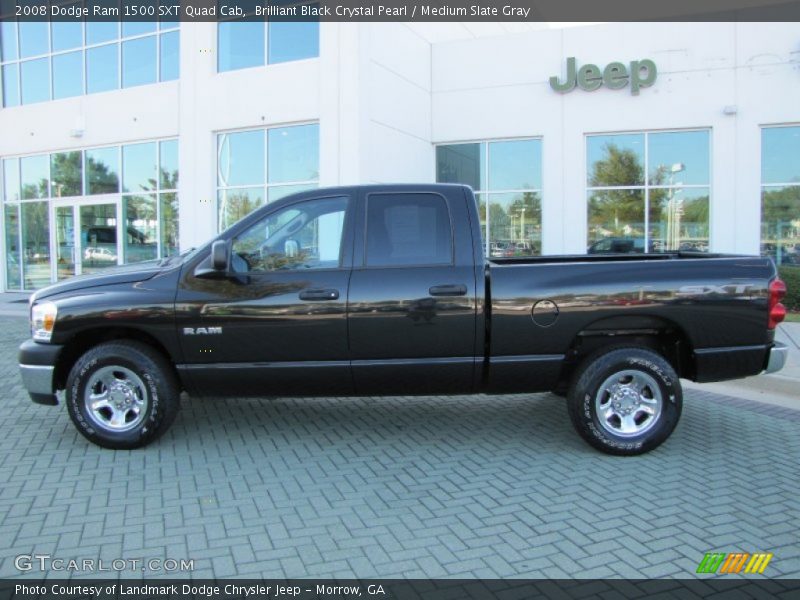 Brilliant Black Crystal Pearl / Medium Slate Gray 2008 Dodge Ram 1500 SXT Quad Cab