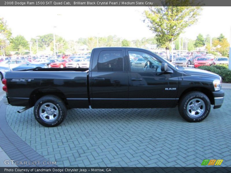 Brilliant Black Crystal Pearl / Medium Slate Gray 2008 Dodge Ram 1500 SXT Quad Cab