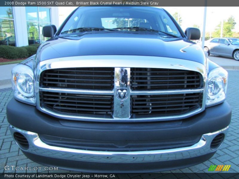 Brilliant Black Crystal Pearl / Medium Slate Gray 2008 Dodge Ram 1500 SXT Quad Cab