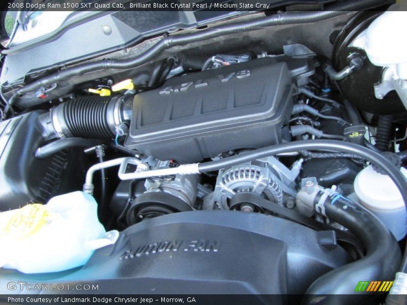 Brilliant Black Crystal Pearl / Medium Slate Gray 2008 Dodge Ram 1500 SXT Quad Cab