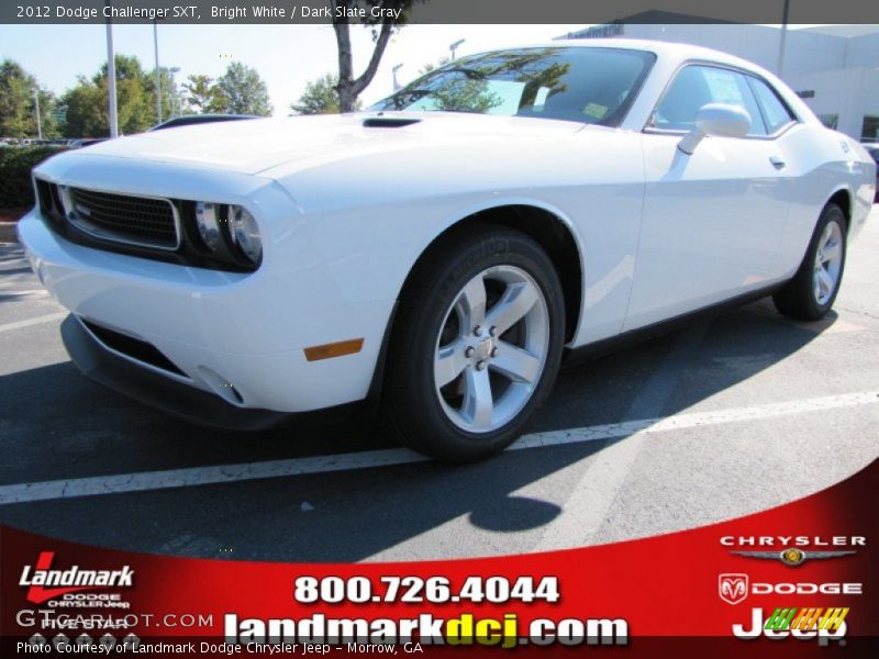 Bright White / Dark Slate Gray 2012 Dodge Challenger SXT
