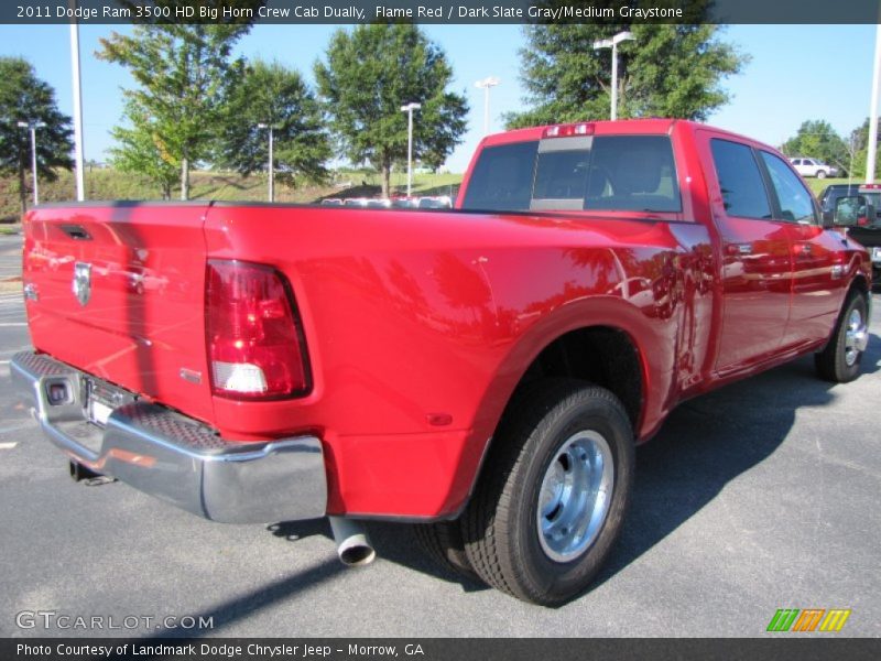 Flame Red / Dark Slate Gray/Medium Graystone 2011 Dodge Ram 3500 HD Big Horn Crew Cab Dually