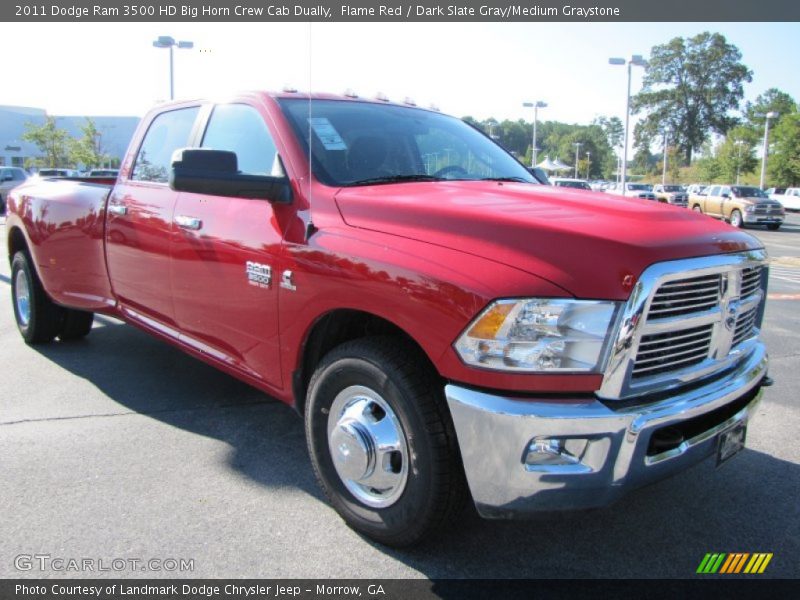 Flame Red / Dark Slate Gray/Medium Graystone 2011 Dodge Ram 3500 HD Big Horn Crew Cab Dually