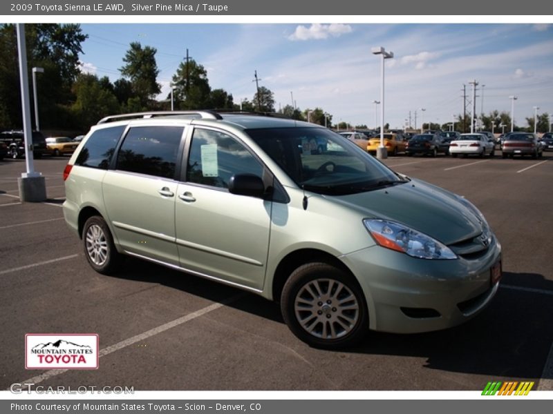 Silver Pine Mica / Taupe 2009 Toyota Sienna LE AWD