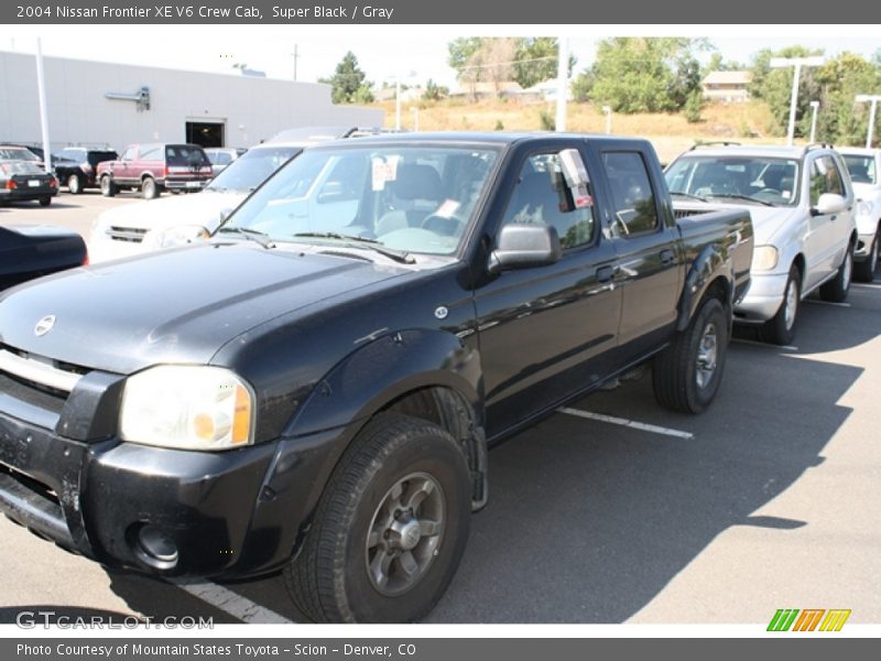 Super Black / Gray 2004 Nissan Frontier XE V6 Crew Cab