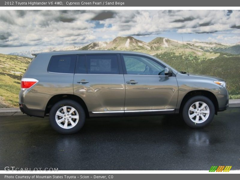 Cypress Green Pearl / Sand Beige 2012 Toyota Highlander V6 4WD