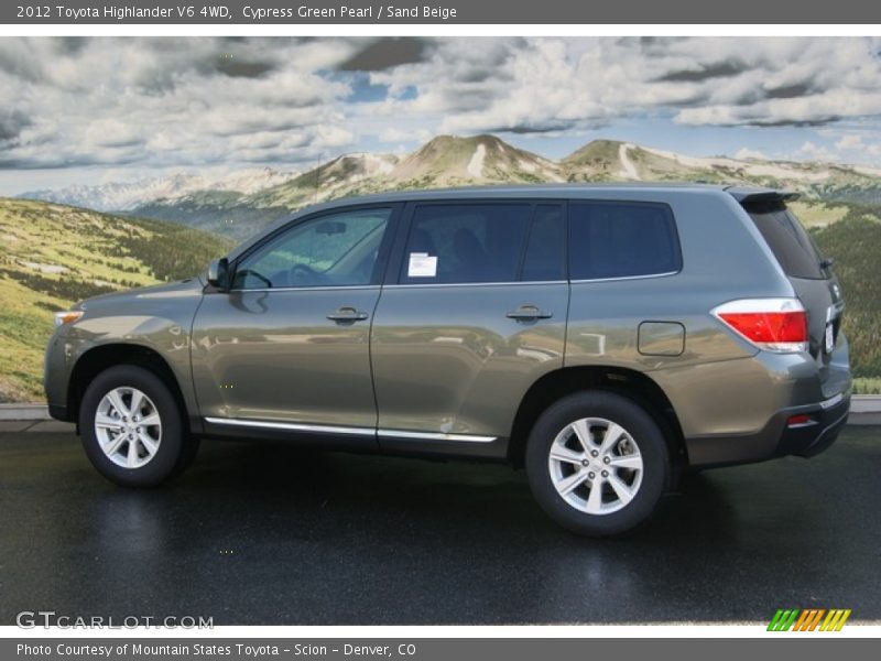 Cypress Green Pearl / Sand Beige 2012 Toyota Highlander V6 4WD