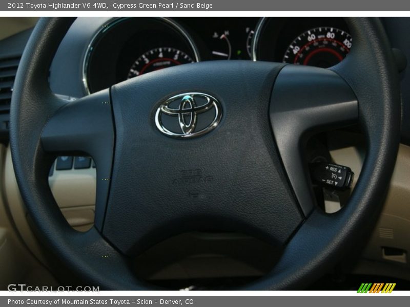 Cypress Green Pearl / Sand Beige 2012 Toyota Highlander V6 4WD
