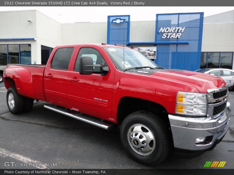 Victory Red / Ebony 2012 Chevrolet Silverado 3500HD LTZ Crew Cab 4x4 Dually
