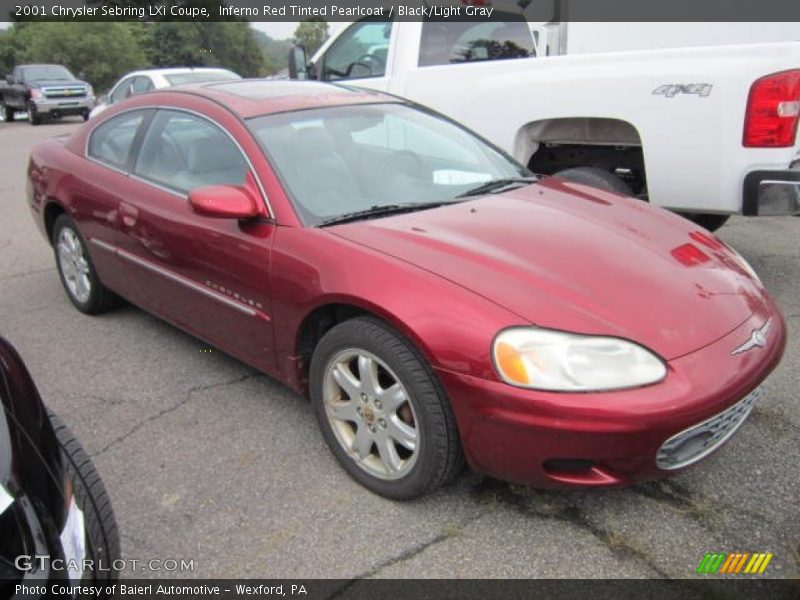 Inferno Red Tinted Pearlcoat / Black/Light Gray 2001 Chrysler Sebring LXi Coupe