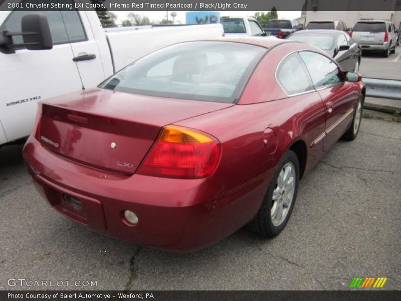 Inferno Red Tinted Pearlcoat / Black/Light Gray 2001 Chrysler Sebring LXi Coupe