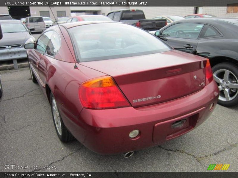 Inferno Red Tinted Pearlcoat / Black/Light Gray 2001 Chrysler Sebring LXi Coupe