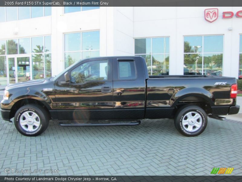Black / Medium Flint Grey 2005 Ford F150 STX SuperCab